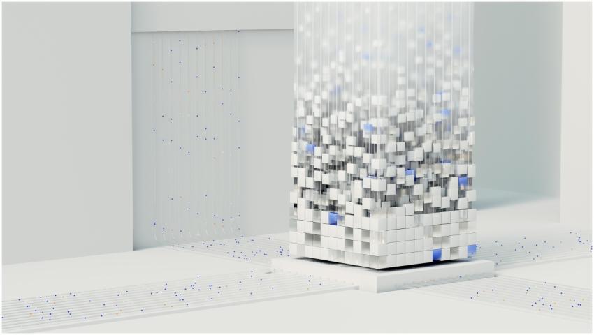 Abstract 3D render visualizing artificial intellig