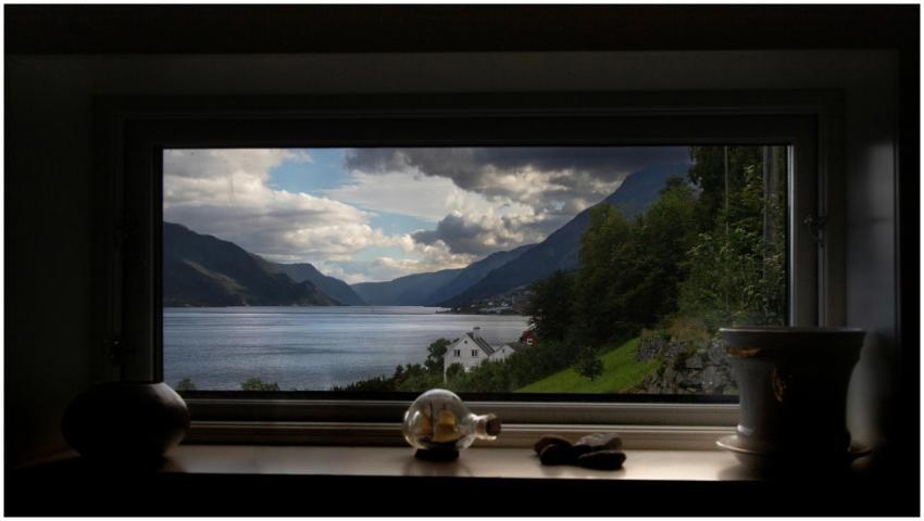 Breathtaking view of Norwegian fjord and mountains