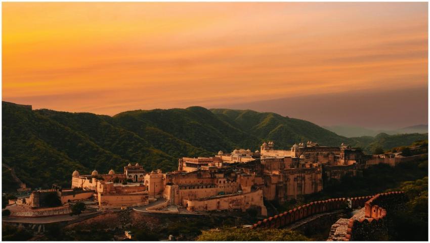 Captivating aerial shot of Amber Fort in Jaipur, R