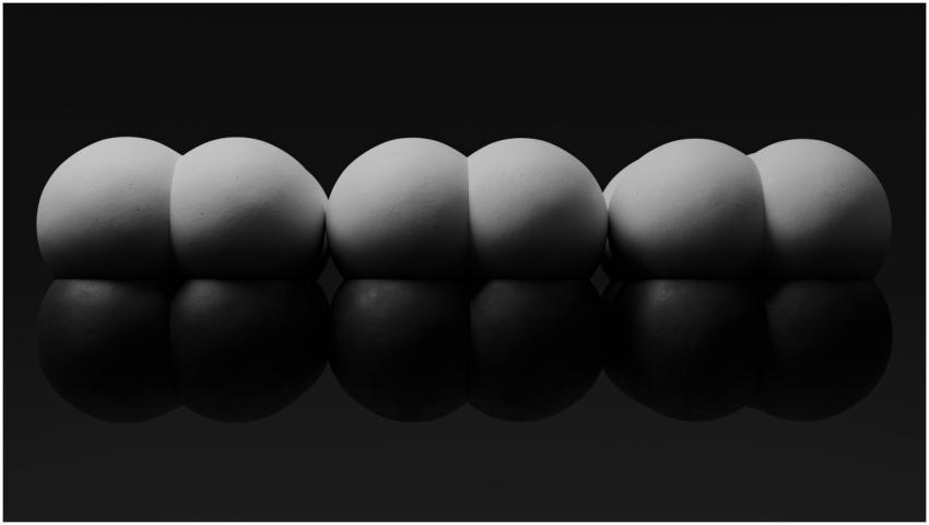 Black and white abstract geometric art with mirror