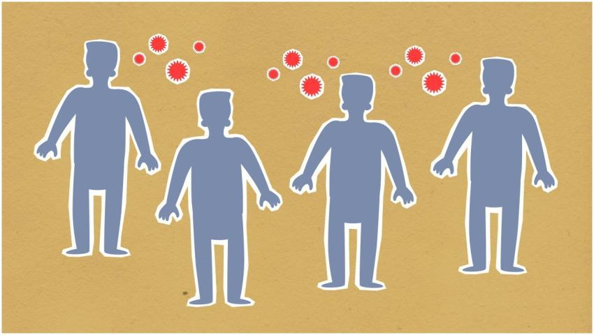 Stylized figures illustrating the concept of socia