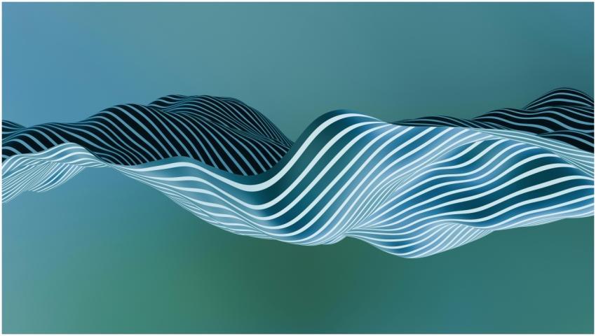 Dynamic abstract art with wavy lines on a cool gra