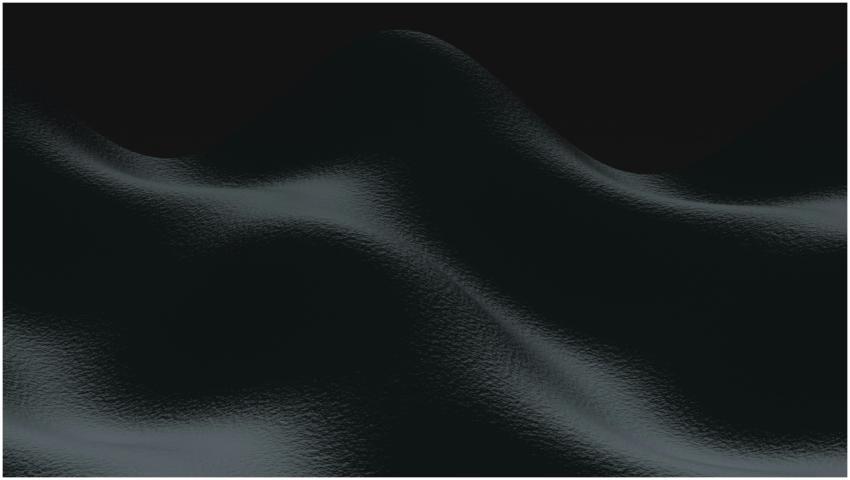 A dark abstract 3D rendering of smooth waves in a