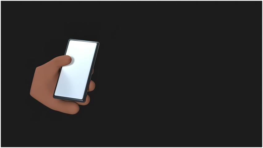 3D illustration of a hand holding a smartphone on