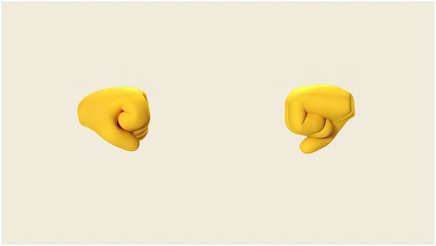 3D render of two yellow cartoon fists facing each