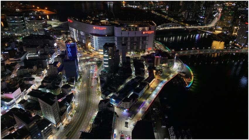 A stunning aerial shot of Busan, South Korea, feat
