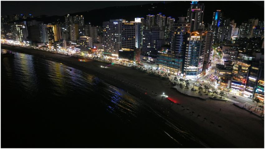 Stunning night view of Busan's illuminated citysca