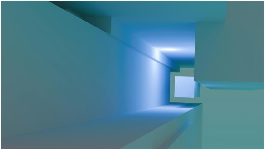 A modern abstract geometric design in blue shades