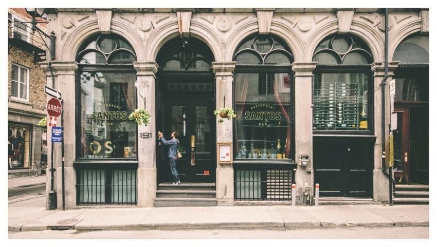 Urban Montreal Downtown Streetscape