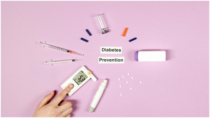 Flat lay of diabetes prevention tools including gl