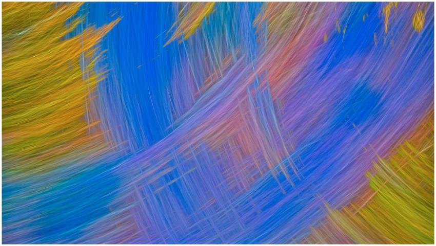 Dynamic abstract art with vibrant blue, orange, an