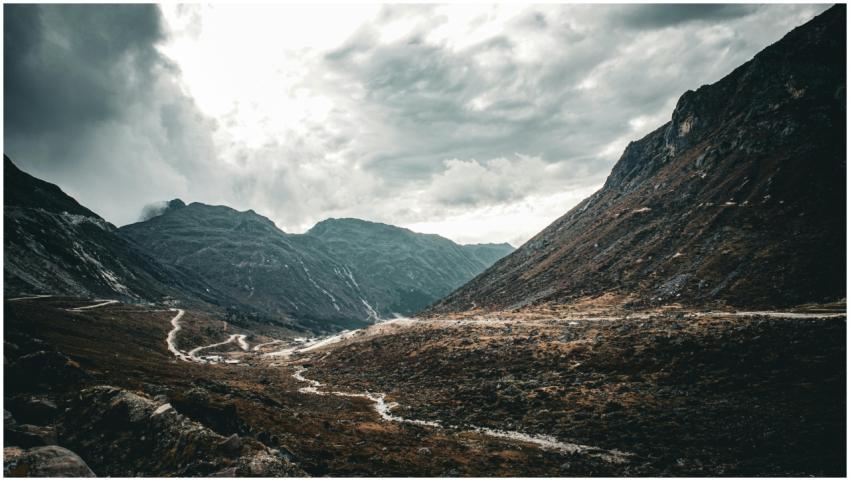 Dramatic Mountain Landscape Under