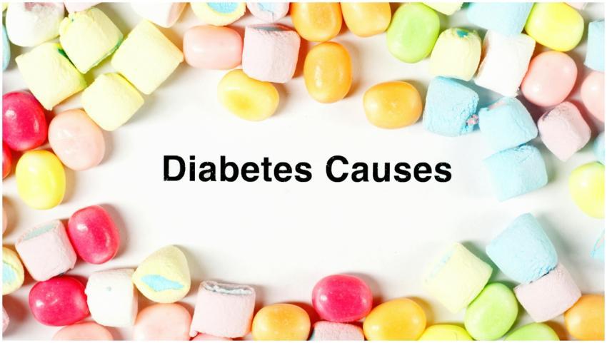 High sugar candies symbolizing diabetes causes wit