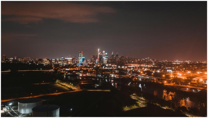 Stunning night view of Philadelphia's illuminated