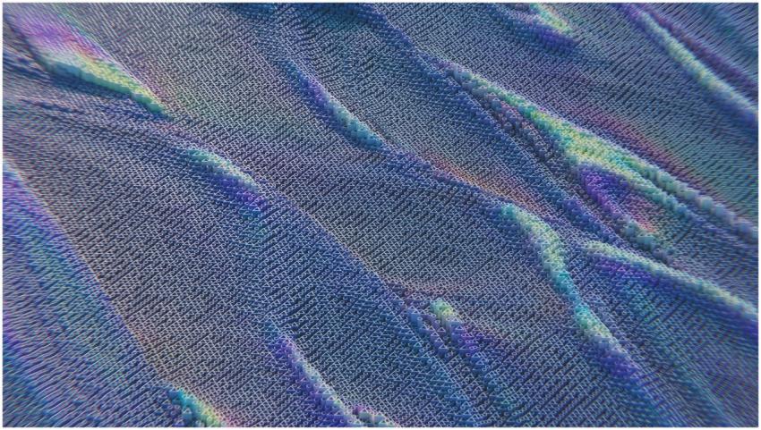 Colorful abstract pattern resembling digital waves