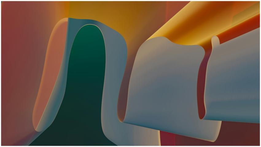 Vibrant abstract 3D rendering with flowing shapes