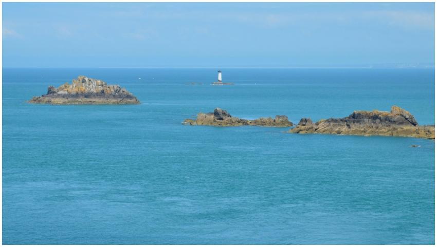 Scenic coastal view of Cancale, France with rocky