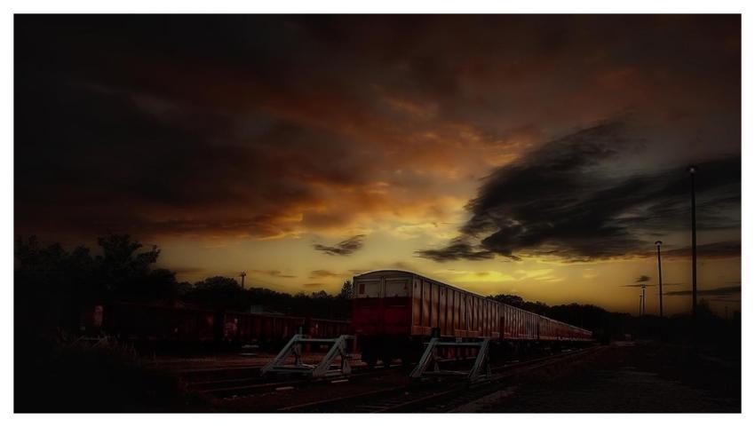 Train Railroad Dark Abandoned Railroad