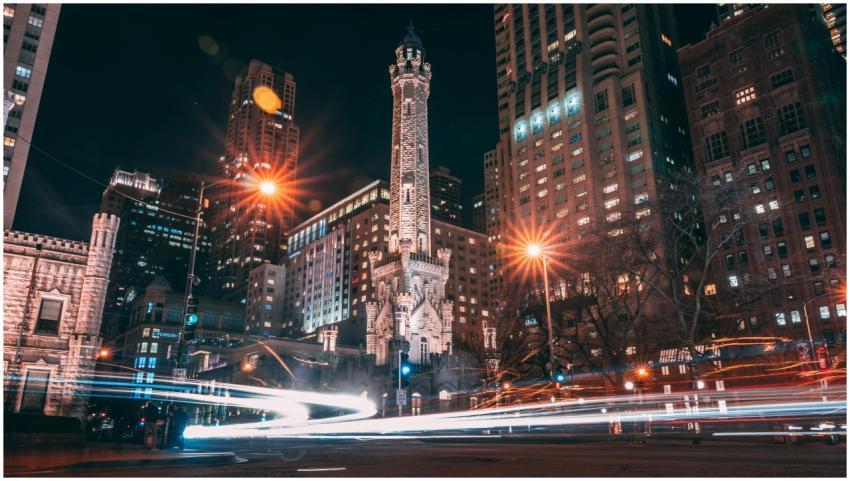A stunning view of Chicago's historic Water Tower