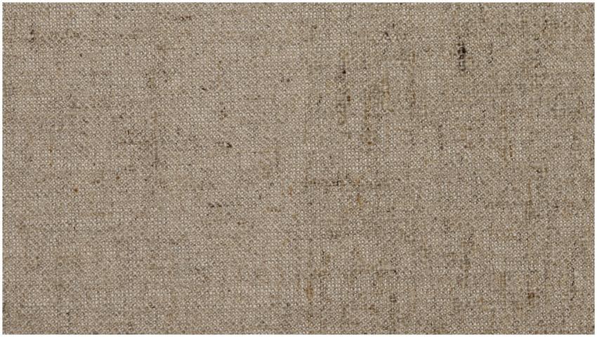 A close-up view of a rustic, textured beige fabric