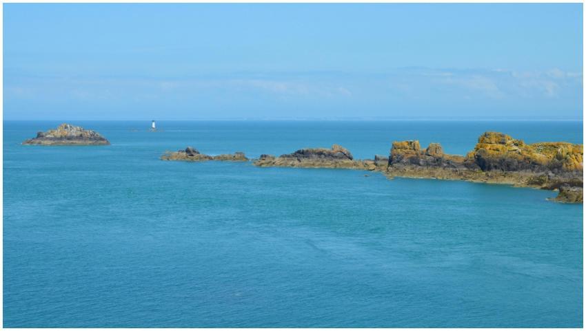 Beautiful coastal view of Cancale, Bretagne with r
