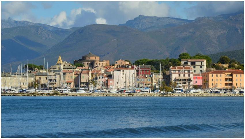 Beautiful view of the Saint-Florent harbor in Cors