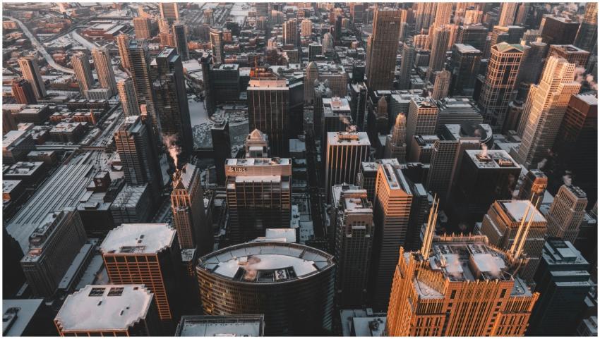 Experience the breathtaking aerial view of Chicago