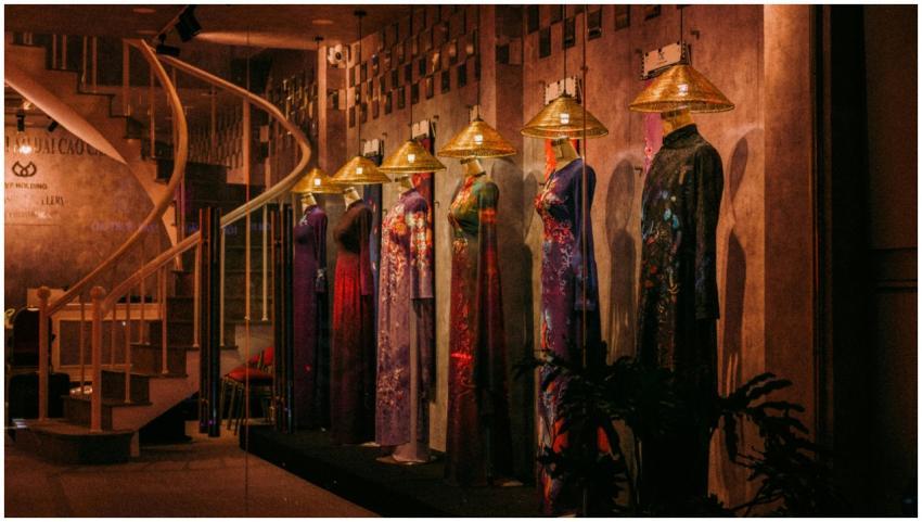 Elegant display of traditional Vietnamese dresses