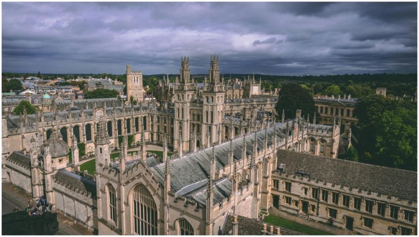 Explore the stunning aerial view of Gothic archite