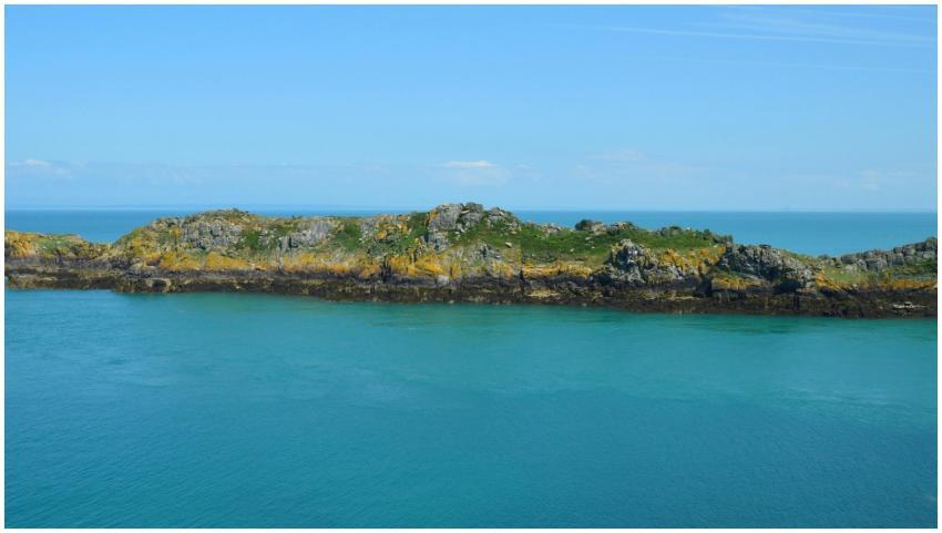 Beautiful rocky coastline of Cancale, Bretagne wit