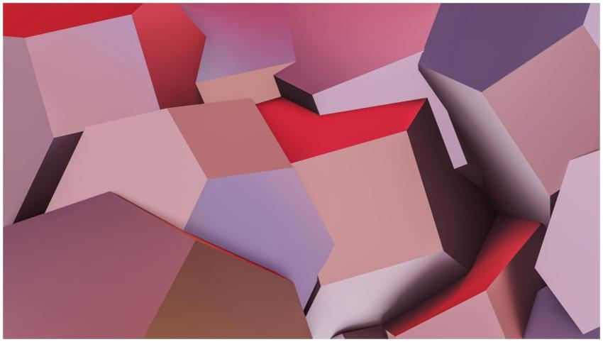 Colorful 3D abstract geometric shapes create a vib