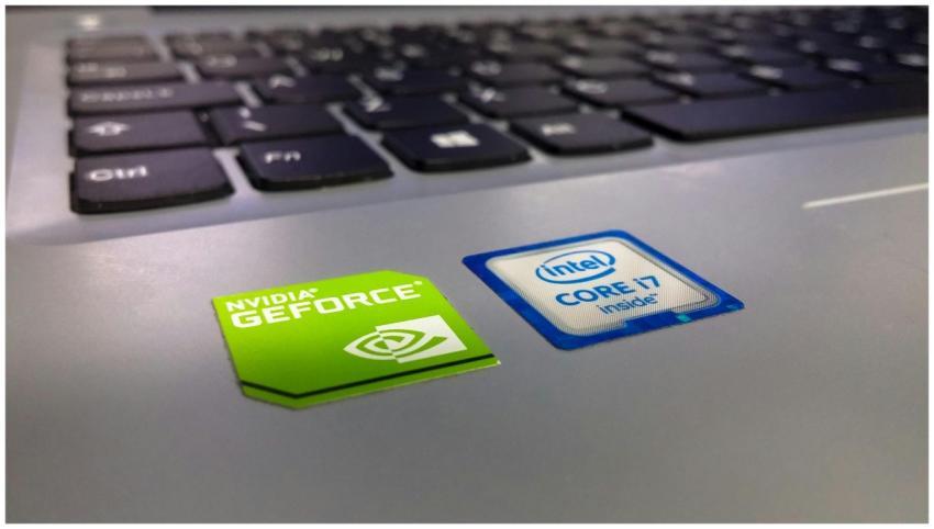 Detailed close-up of a laptop keyboard featuring I