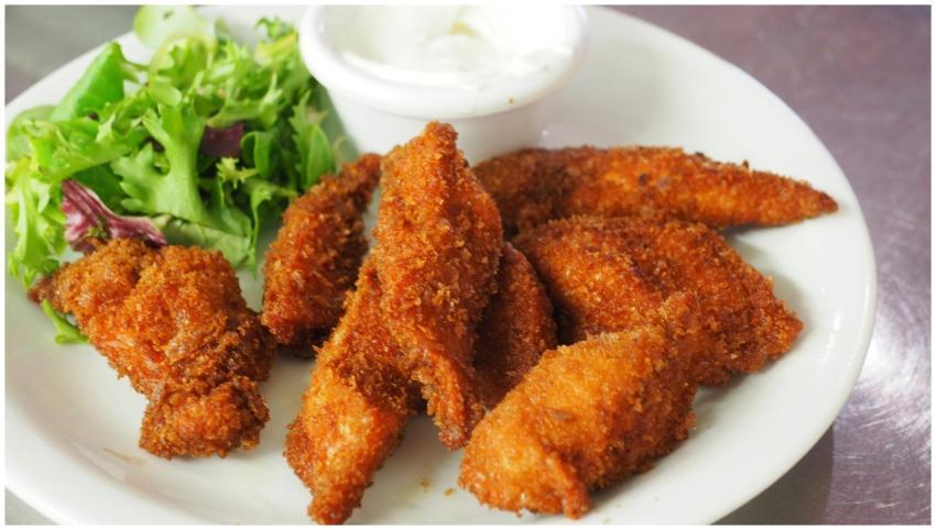 Delicious crispy fried chicken tenders served with