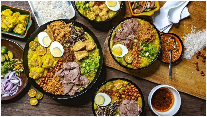 A vibrant and appetizing display of Asian rice por