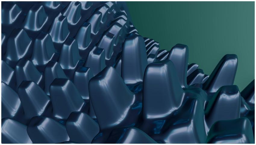 Abstract blue metallic wave texture with glossy fi