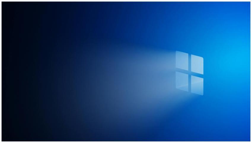 A minimalist abstract blue background with a light