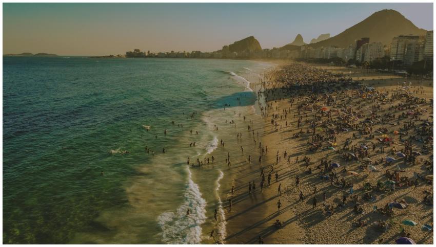 Vibrant aerial shot of Copacabana Beach in Rio de