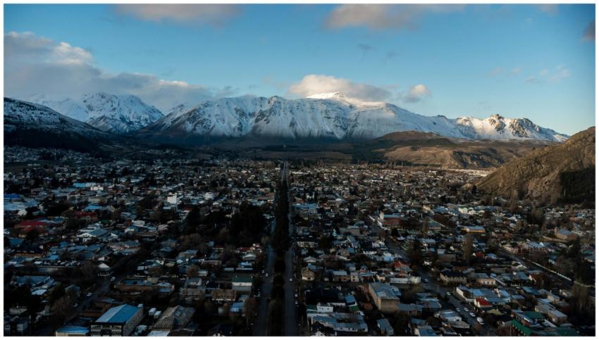 Stunning aerial panorama of Esquel, Argentina, fra