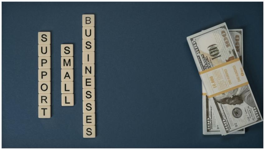 Conceptual image of supporting small businesses wi