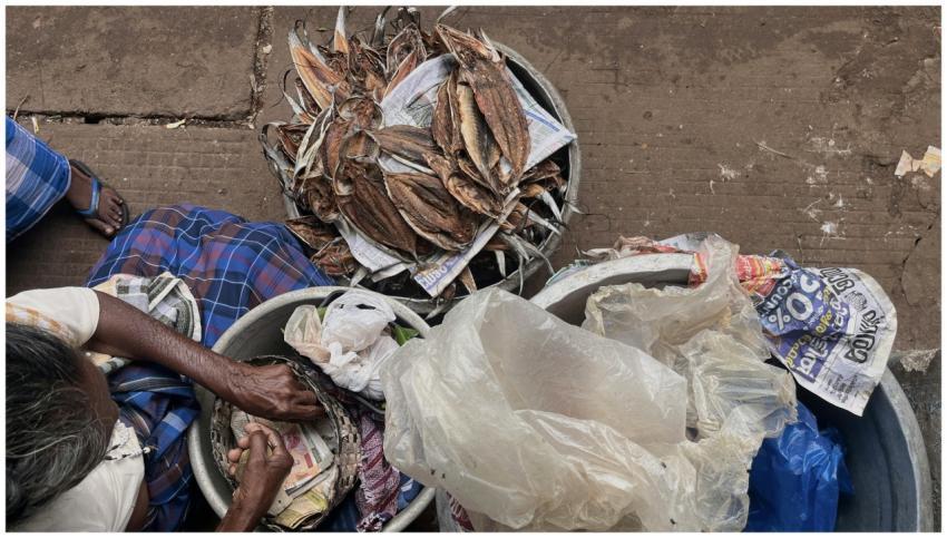 Overhead Market Fish Vendor
