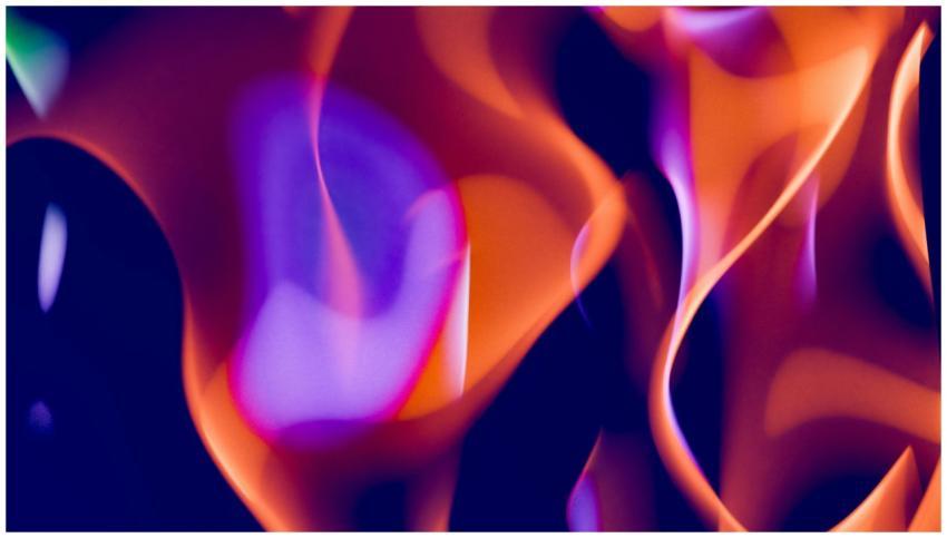 Dynamic abstract composition with flowing orange a