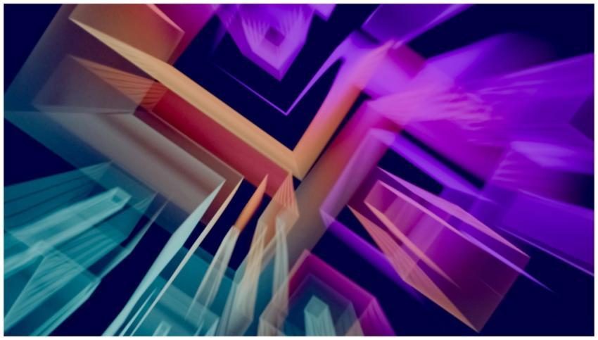 Colorful abstract geometric 3D art with dynamic mo