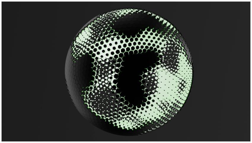 A captivating abstract 3D sphere with geometric pa