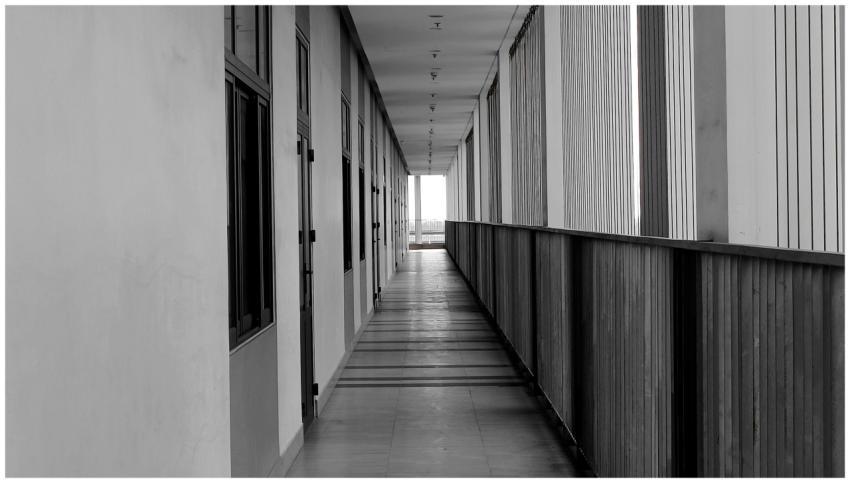 Minimalist Architectural Corridor Black