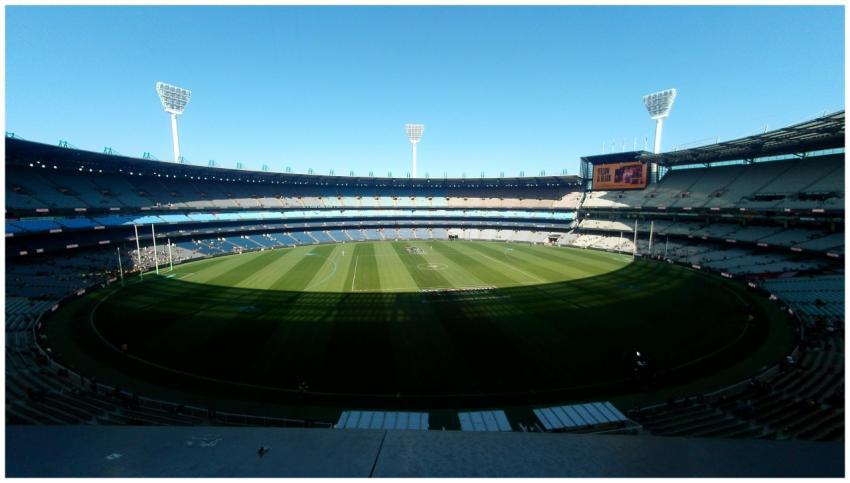 A wide-angle view of the Melbourne Cricket Ground,