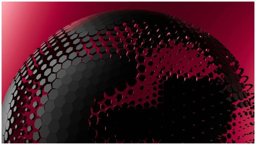 Intriguing 3D illustration of a hexagonal pattern