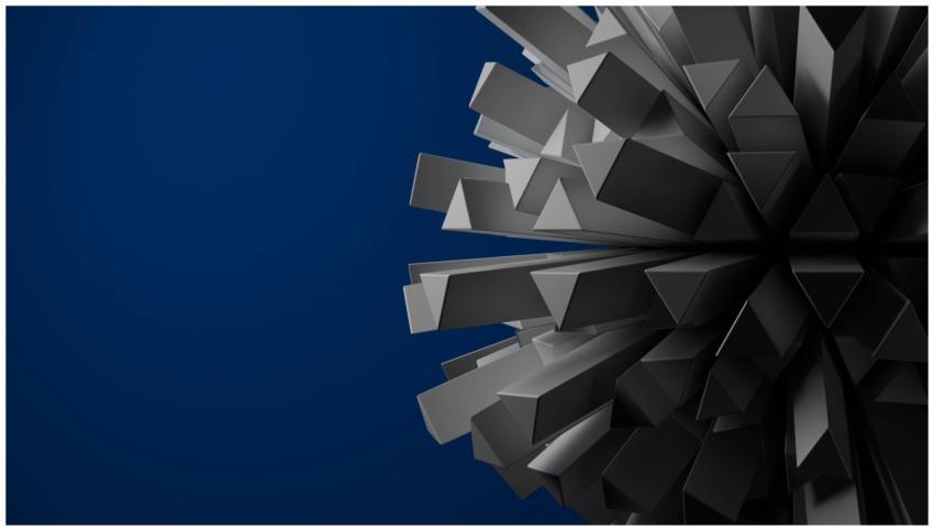 Dynamic 3D geometric shapes creating a modern abst