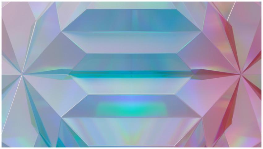 Vibrant geometric design with pastel hues and refl