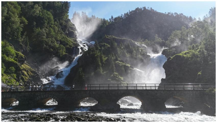 A stunning waterfall cascading down a rocky landsc