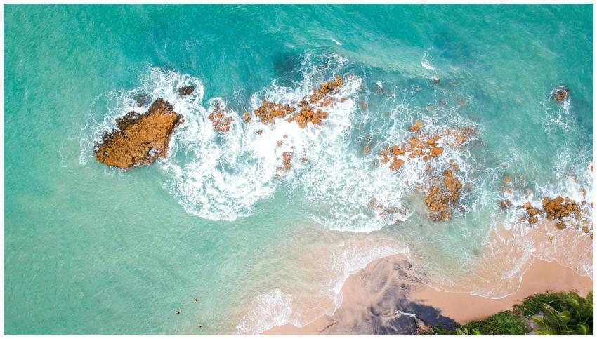 Stunning aerial shot of a Brazilian beach with tur
